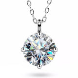 3.50 Ct Certified White Moissanite Solitaire Pendant Pendant 18K Gold Plated Vermeil