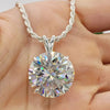 7.50 Ct White Round Cut Moissanite Solitaire Pendant In Vermeil 925 Silver - GEMHUB
