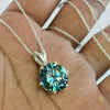 Certified 5.60 Ct Round Cut Blue Moissanite Solitaire Pendant Gold Vermeil - GEMHUB