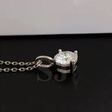 Certified 2.80 Ct Round Cut White Moissanite Solitaire Pendant In 18K Gold Plated Vermeil