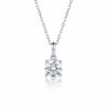 Certified 2.80 Ct Round Cut White Moissanite Solitaire Pendant In 18K Gold Plated V 18K Gold Plated
