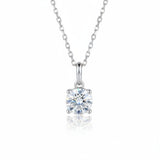 Certified 2.80 Ct Round Cut White Moissanite Solitaire Pendant In 18K Gold Plated Vermeil