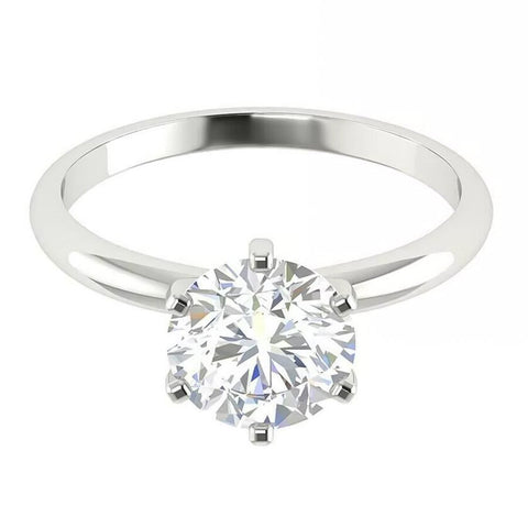 2.20 Ct Round Cut White Moissanite Solitaire in Engagement Ring 18K Gold Plated Ver 18K Gold Plated