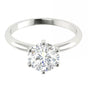 2.20 ct DEW Round Cut White Moissanite Solitaire in Engagement Ring 18K Gold Plated Ver 18K Gold Plated