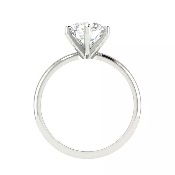 2.20 Ct Round Cut White Moissanite Solitaire in Engagement Ring 18K Gold Plated Ver 18K Gold Plated