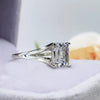 2.90 Ct Certified Emerald Cut Solitaire White Moissanite Ring 18K Gold Plated Verme 18K Gold Plated