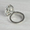 3.25Ct Certified Pear Cut White Moissanite Solitaire Ring 18K Gold Plated