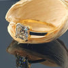 2.40 Ct Certified Asscher Cut White Solitaire Moissanite Ring 18K Gold Plated Verme 18K Gold Plated