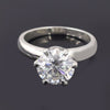 2.70 Ct Certified Round Cut White Moissanite Solitaire Ring 18K Gold Plated