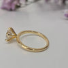 Certified 3.40 Ct White Moissanite Solitaire Statement Ring 18K Gold Plated