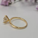 Certified 3.40 Ct White Moissanite Solitaire Statement Ring 18K Gold Plated