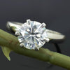 2.70 Ct Certified Round Cut White Moissanite Solitaire Ring 18K Gold Plated