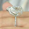 3.25Ct Certified Pear Cut White Moissanite Solitaire Ring 18K Gold Plated