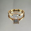 2.40 Ct Certified Asscher Cut White Solitaire Moissanite Ring 18K Gold Plated Verme 18K Gold Plated