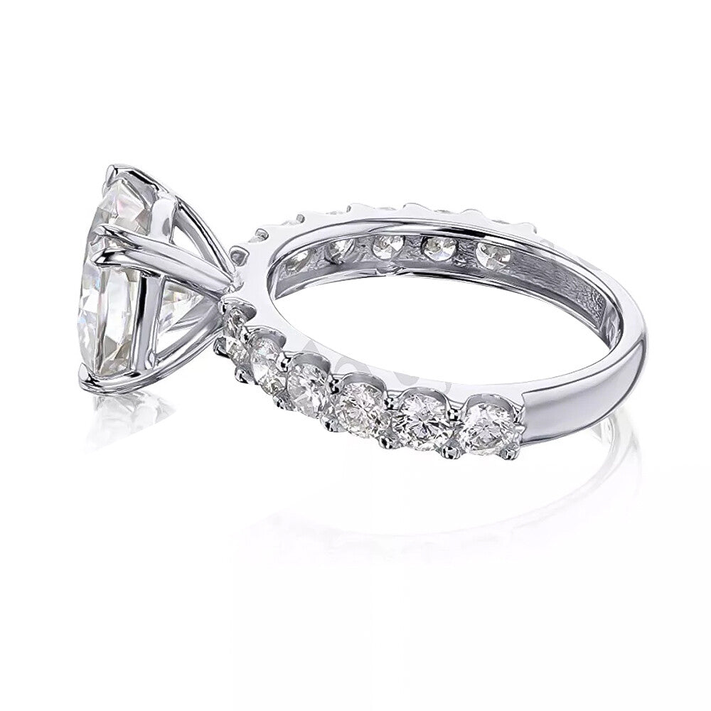 Certified 3.50Ct Cushion Cut White Soliatire Moissanite Solitaire Ring 18K Gold Pla 18K Gold Plated