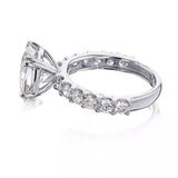 Certified 3.50Ct Cushion Cut White Soliatire Moissanite Solitaire Ring 18K Gold Pla 18K Gold Plated