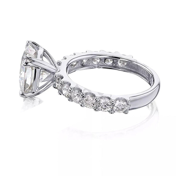 Certified 3.50Ct Cushion Cut White Soliatire Moissanite Solitaire Ring 18K Gold Pla 18K Gold Plated