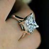 4.15ct DEW White Moissanite Princess Solitaire Ring