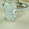 4Ct Certified Cushion Cut White Soliatire Moissanite Ring 18K Gold Plated