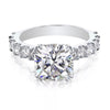 Certified 3.50Ct Cushion Cut White Soliatire Moissanite Solitaire Ring 18K Gold Pla 18K Gold Plated