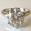 Certified 4.60 Ct Round Cut White Moissanite Solitaire Statement Ring In 18K Gold P 18K Gold Plated