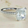 4Ct Certified Cushion Cut White Soliatire Moissanite Ring 18K Gold Plated