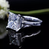 3.10 Ct Certified Princess Cut White Solitaire Moissanite Ring 18K Gold Plated Verm 18K Gold Plated