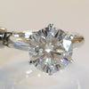 Certified 4.60 Ct Round Cut White Moissanite Solitaire Statement Ring In 18K Gold P 18K Gold Plated