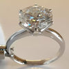 Certified 4.60 Ct Round Cut White Moissanite Solitaire Statement Ring In 18K Gold P 18K Gold Plated
