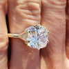 5.85 Ct Certified Cushion Cut White Solitaire Moissanite Ring 18K Gold Plated Verme 18K Gold Plated