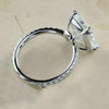 4Ct Certified Cushion Cut White Soliatire Moissanite Ring 18K Gold Plated