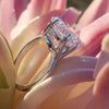 5.85 Ct Certified Cushion Cut White Solitaire Moissanite Ring 18K Gold Plated Verme 18K Gold Plated