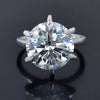 8.50 Ct Certified Round Cut White Moissanite Solitaire Ring In 18K Gold Plated Verm 18K Gold Plated