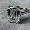 16.5ct DEW White Moissanite Emerald Solitaire Ring