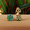 4.50ct DEW Blue Moissanite Round Stud Earrings