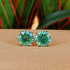 4.50ct DEW Blue Moissanite Round Stud Earrings