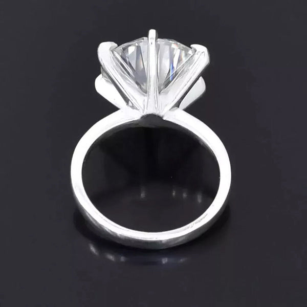 8.50 Ct Certified Round Cut White Moissanite Solitaire Ring In 18K Gold Plated Verm 18K Gold Plated