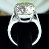 3.50 Ct Certified Round Cut White Moissanite Solitaire Ring In 18K Gold Plated Verm 18K Gold Plated