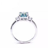 Certified 3.20 Ct Round Cut Blue Moissanite Engagement Ring In Gold Vermeil - View 3 - GEMHUB