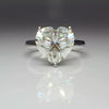 Certified 3.75 Ct Heart Cut White Moissanite Solitaire Ring In 18K Gold Plated Verm 18K Gold Plated