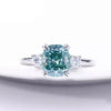 Certified 3.20 Ct Round Cut Blue Moissanite Engagement Ring In Gold Vermeil - GEMHUB