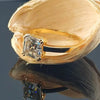 2.40 Ct Certified Asscher Cut Off White Moissanite Ring 18K Gold Plated
