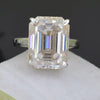 27.50 Ct Certified Emerald Cut White Moissanite Solitaire Ring in Gold Vermeil - View 3 - GEMHUB