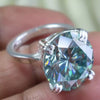 9.80 Ct Certified Round Cut Blue Moissanite Solitaire Ring In 18K Gold Plated Verme 18K Gold Plated