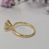 Certified 3.40 Ct Pear Cut White Moissanite Solitaire Statement Ring 18K Gold Plate 18K Gold Plated