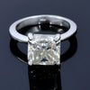 Certified Natural 5.2ct VS1/Radiant Cut/White Moissanite Ring 18K Gold Plated Verme 18K Gold Plated
