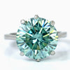 Certified 5.5ct Natural VS1 Blue Moissanite Ring for Anniversary Gift in 18K Gold P 18K Gold Plated