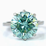 Certified 5.5ct Natural VS1 Blue Moissanite Ring for Anniversary Gift in 18K Gold P 18K Gold Plated