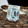 6.7ct Certified Natural VS1 Blue Moissanite Solitaire Ring Gift 18K Gold Plated Ver 18K Gold Plated
