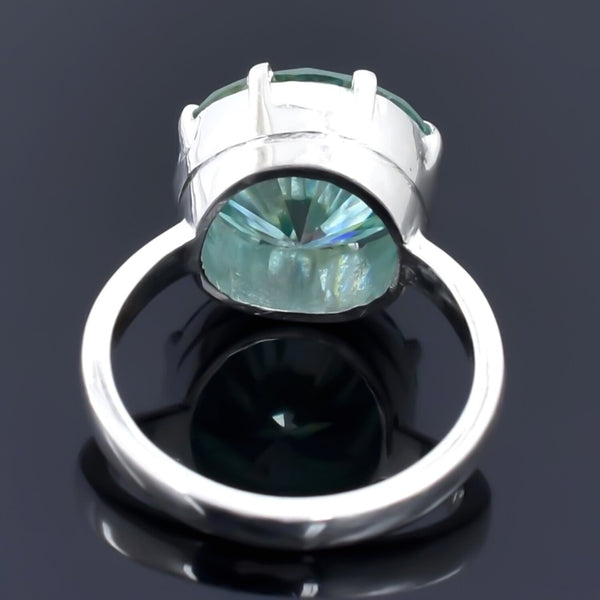 7.75ct Natural VS1 Blue Moissanite Ring Certified Gift For Love 18K Gold Plated Ver 18K Gold Plated